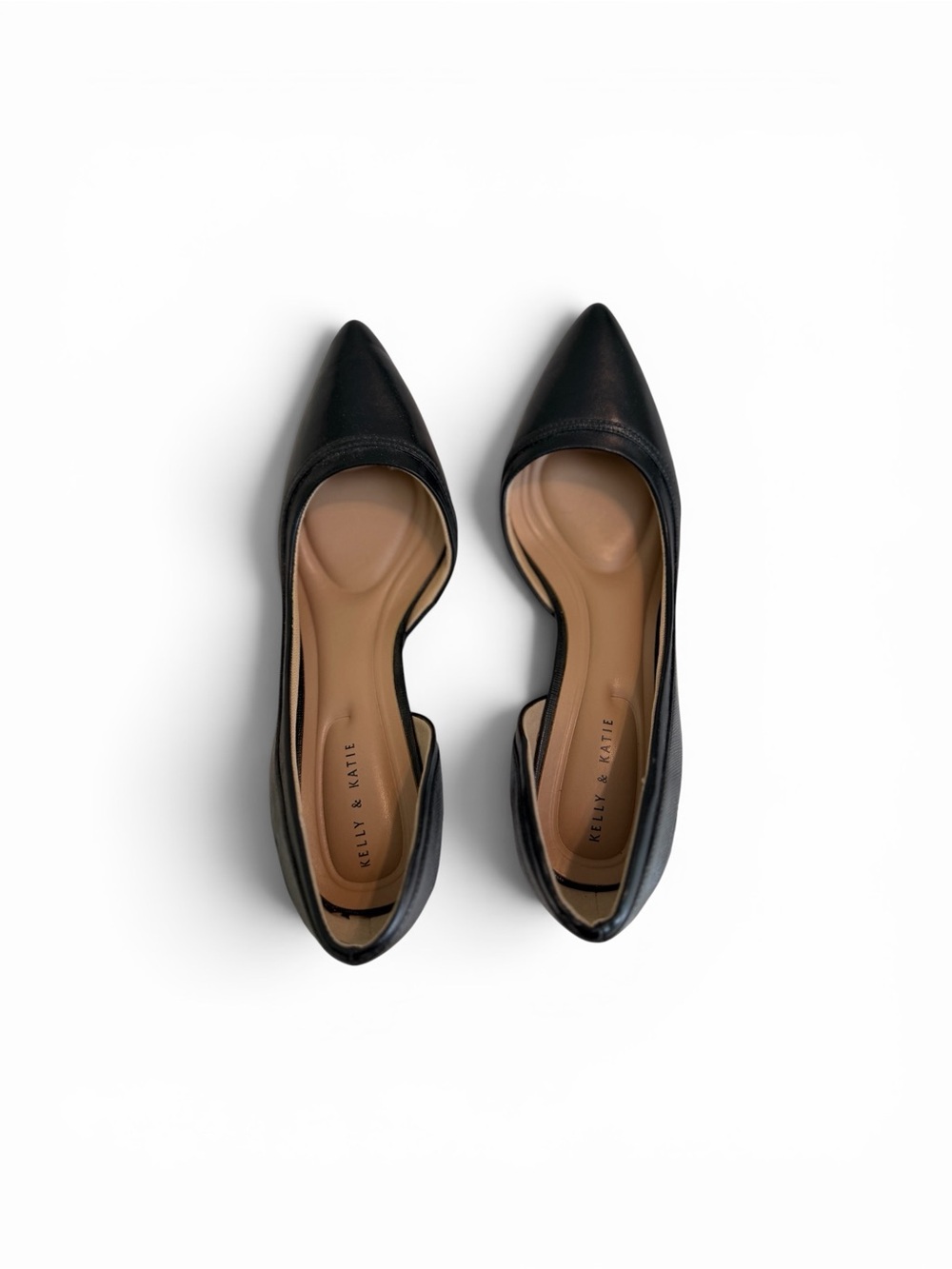 Kelly & Katie Black Pointed D'Orsay Flats